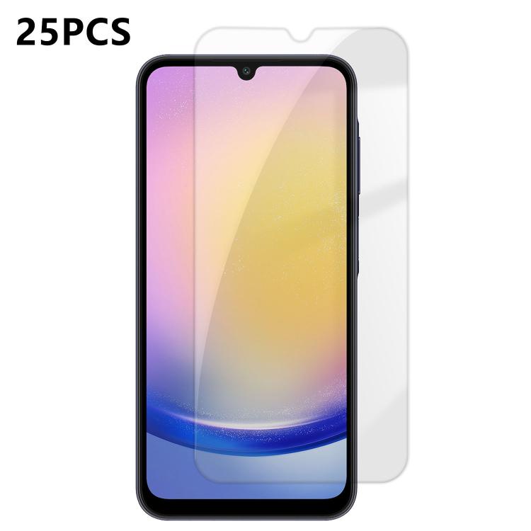 For Samsung Galaxy A25 5G 25pcs High-Aluminum Semi-Screen Anti-Fingerprint HD Tempered Glass Film