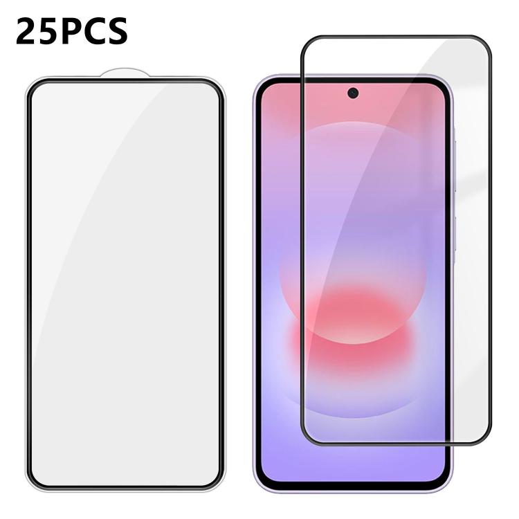 For Galaxy A37 5G 25pcs High-Aluminum Full-Coverage Anti-Fingerprint Screen-Printed HD Tempered Glass Film
