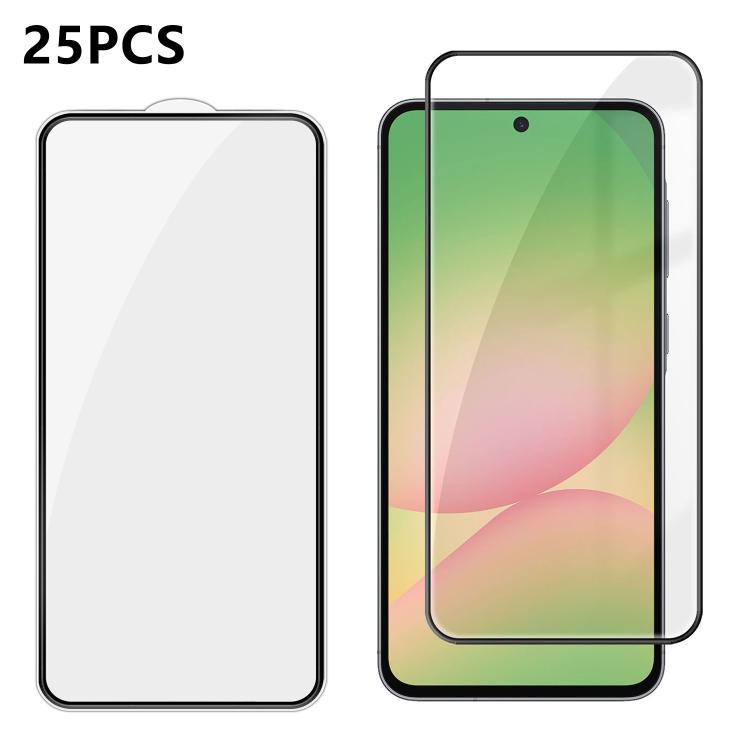 For Galaxy A56 5G 25pcs High-Aluminum Full-Coverage Anti-Fingerprint Screen-Printed HD Tempered Glass Film