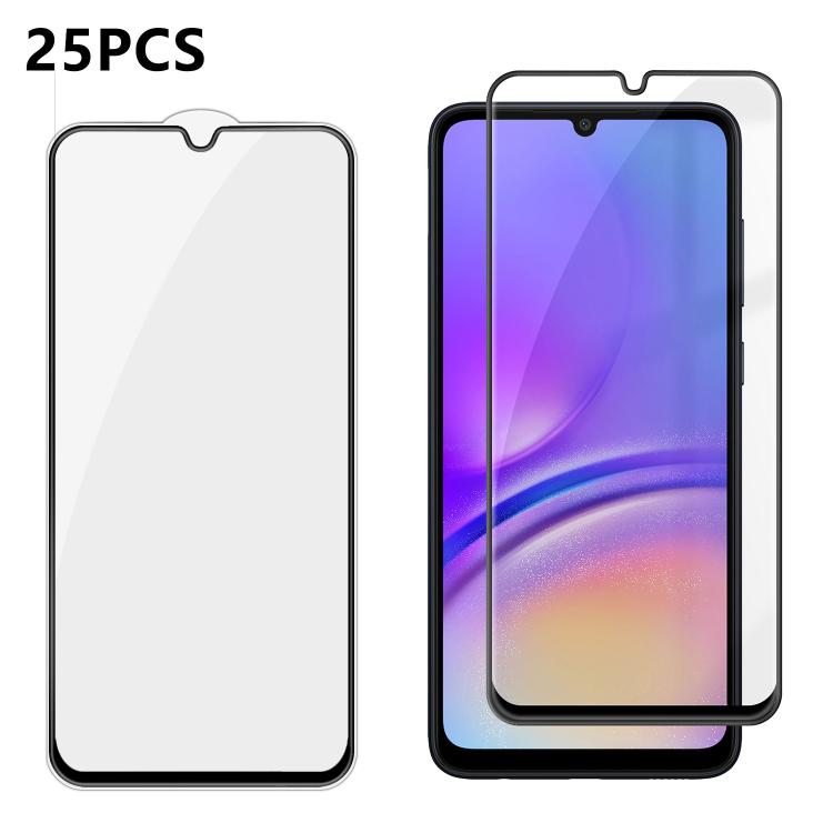 For Galaxy A05 25pcs High-Aluminum Full-Coverage Anti-Fingerprint Screen-Printed HD Tempered Glass Film