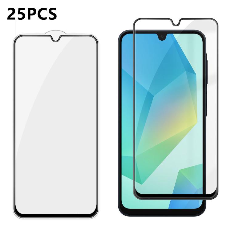 For Galaxy A16 25pcs High-Aluminum Full-Coverage Anti-Fingerprint Screen-Printed HD Tempered Glass Film