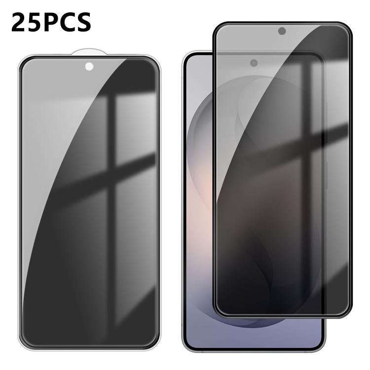 For  Galaxy S26 5G 25pcs High-Aluminum Full-Coverage Anti-Fingerprint Screen-Printed Privacy Tempered Glass Film