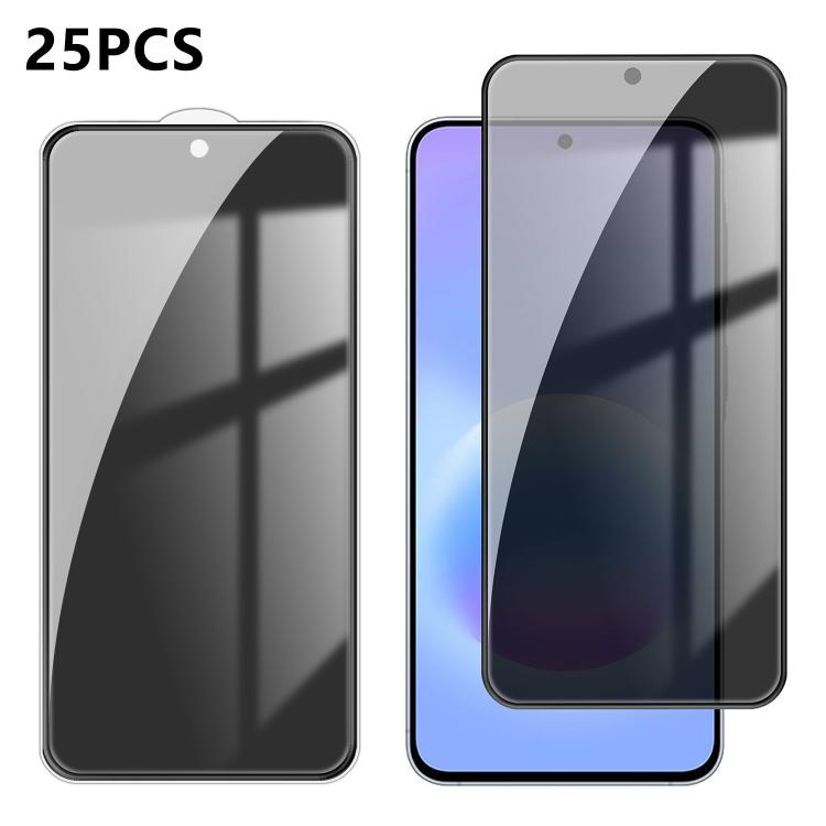 For Galaxy A57 5G 25pcs High-Aluminum Full-Coverage Anti-Fingerprint Screen-Printed Privacy Tempered Glass Film