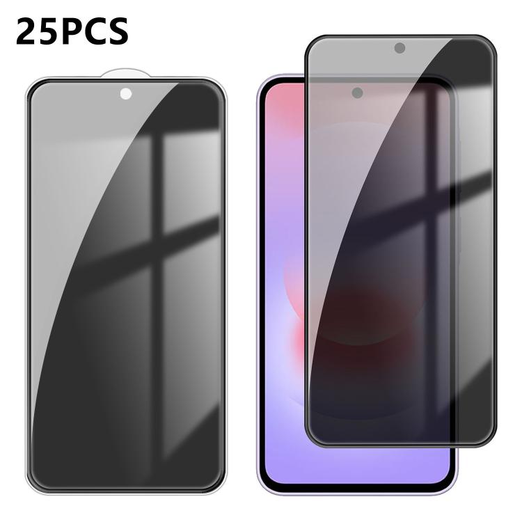 For Galaxy A37 5G 25pcs High-Aluminum Full-Coverage Anti-Fingerprint Screen-Printed Privacy Tempered Glass Film