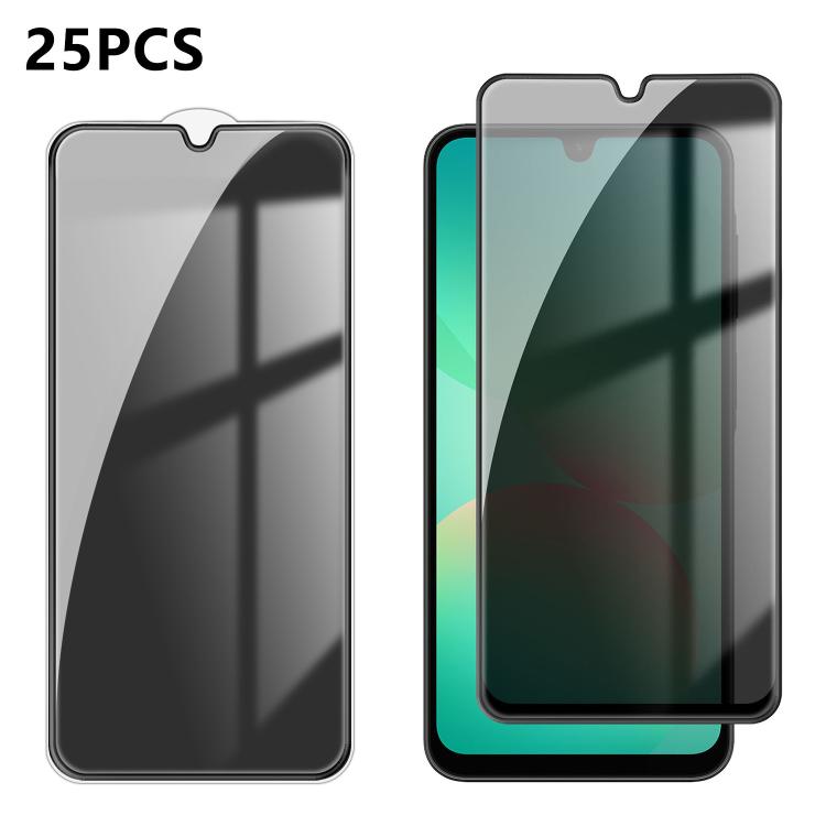 For Galaxy A27 5G 25pcs High-Aluminum Full-Coverage Anti-Fingerprint Screen-Printed Privacy Tempered Glass Film