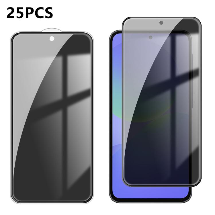 For Galaxy A36 5G 25pcs High-Aluminum Full-Coverage Anti-Fingerprint Screen-Printed Privacy Tempered Glass Film