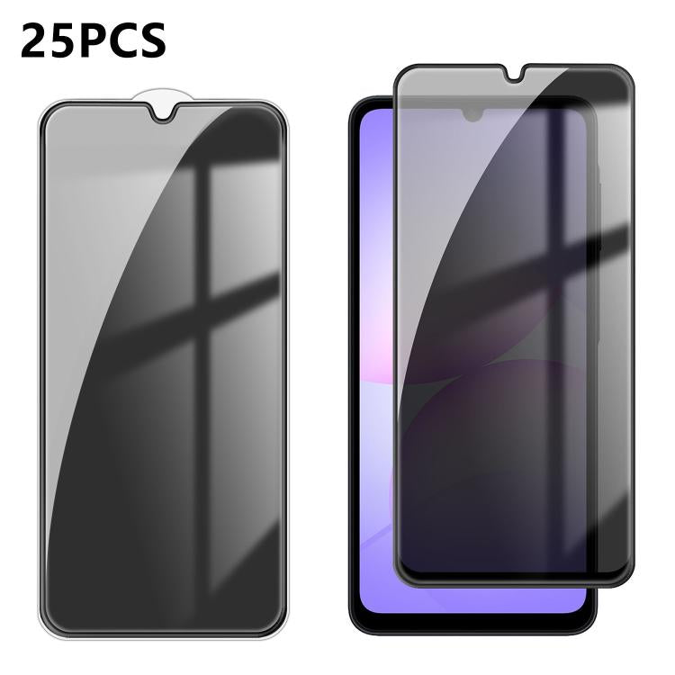 For Galaxy A07 25pcs High-Aluminum Full-Coverage Anti-Fingerprint Screen-Printed Privacy Tempered Glass Film