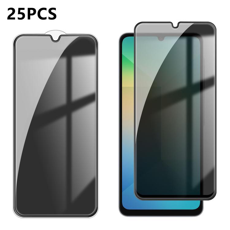 For Galaxy A06 25pcs High-Aluminum Full-Coverage Anti-Fingerprint Screen-Printed Privacy Tempered Glass Film