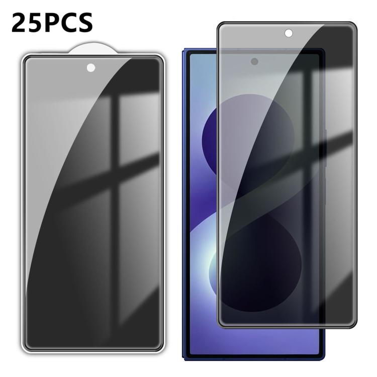 For Galaxy Z Fold8 Ultra 5G Outer Screen 25pcs High-Aluminum Full-Coverage Anti-Fingerprint Screen-Printed Privacy Tempered Glass Film