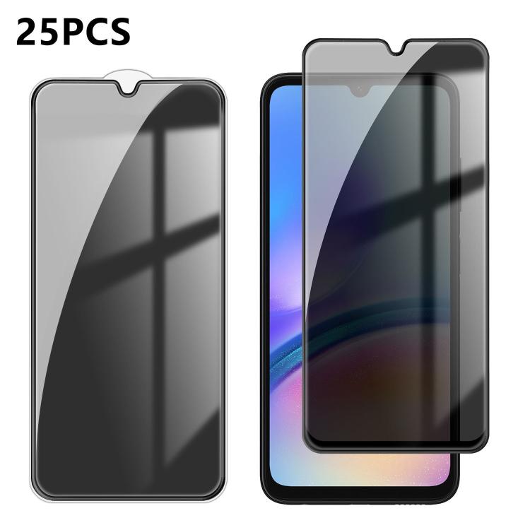 For Galaxy A05s 25pcs High-Aluminum Full-Coverage Anti-Fingerprint Screen-Printed Privacy Tempered Glass Film