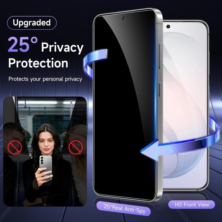 For Galaxy A35 5G 25pcs High-Aluminum Full-Coverage Anti-Fingerprint Screen-Printed Privacy Tempered Glass Film