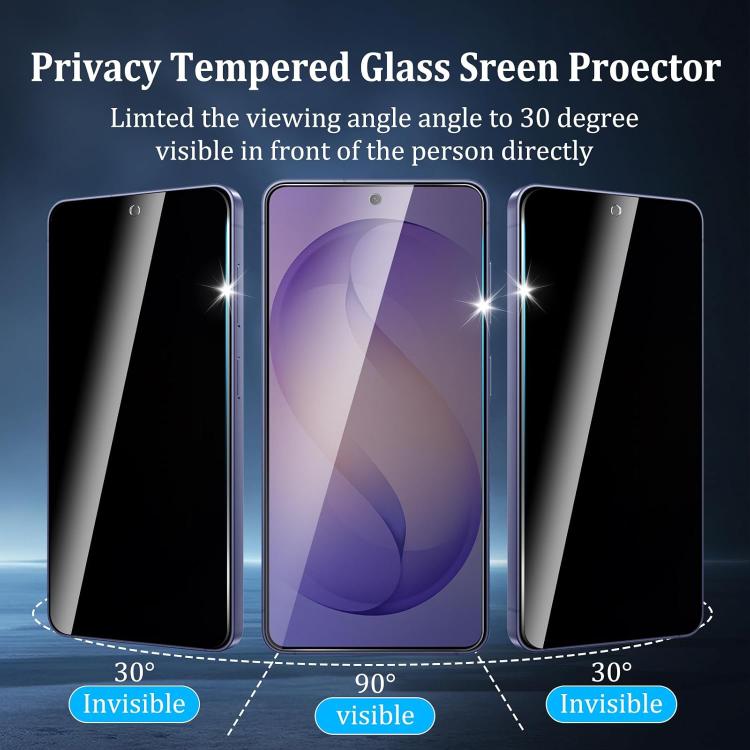 For Galaxy A15 25pcs High-Aluminum Full-Coverage Anti-Fingerprint Screen-Printed Privacy Tempered Glass Film