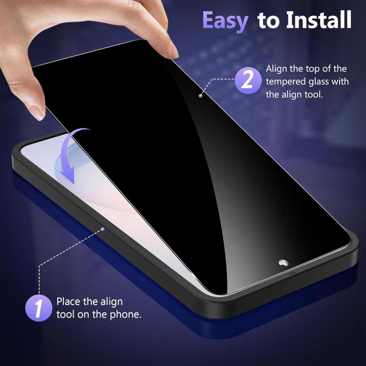 For Galaxy A15 25pcs High-Aluminum Full-Coverage Anti-Fingerprint Screen-Printed Privacy Tempered Glass Film
