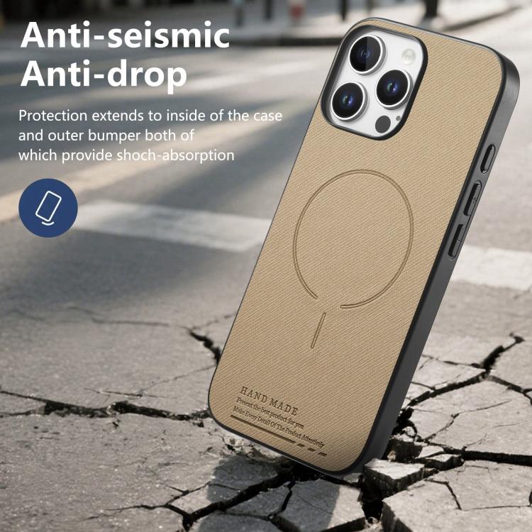 For  iPhone 14 Plus Fabric Magnetic PU Back Cover Phone Case