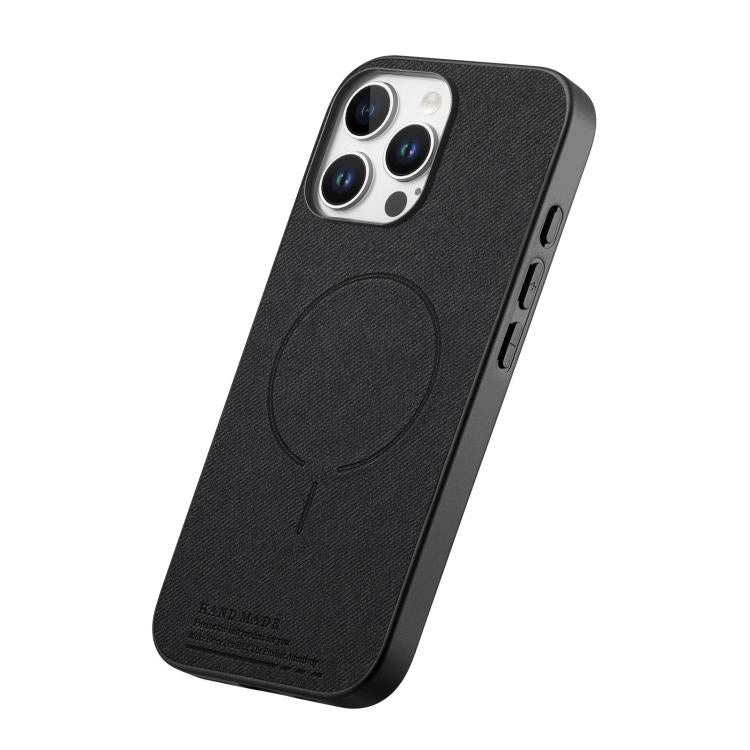 For iPhone 13 Pro Fabric Magnetic PU Back Cover Phone Case