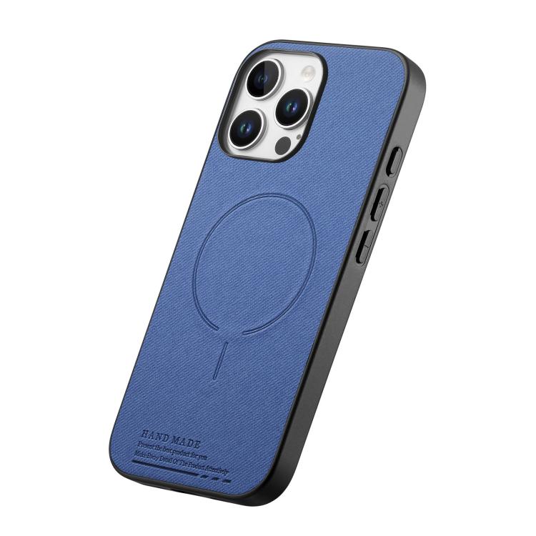 For iPhone 12 Pro Max Fabric Magnetic PU Back Cover Phone Case