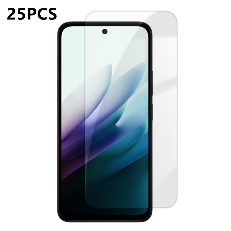 For Redmi 15 5G Global 169.5mm 25pcs High-Aluminum Semi-Screen Anti-Fingerprint HD Tempered Glass Film