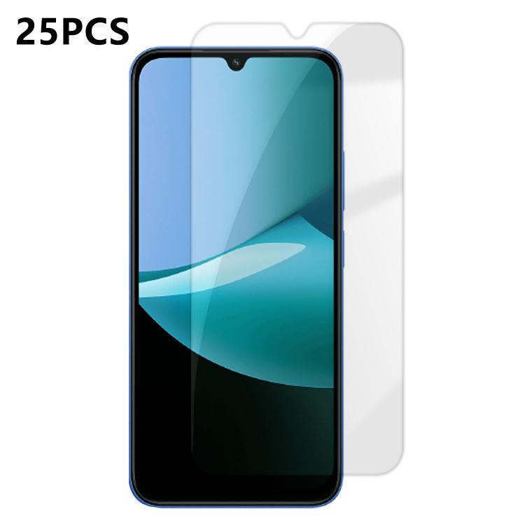 For Redmi 15C 5G / 4G Global 171mm 25pcs High-Aluminum Semi-Screen Anti-Fingerprint HD Tempered Glass Film