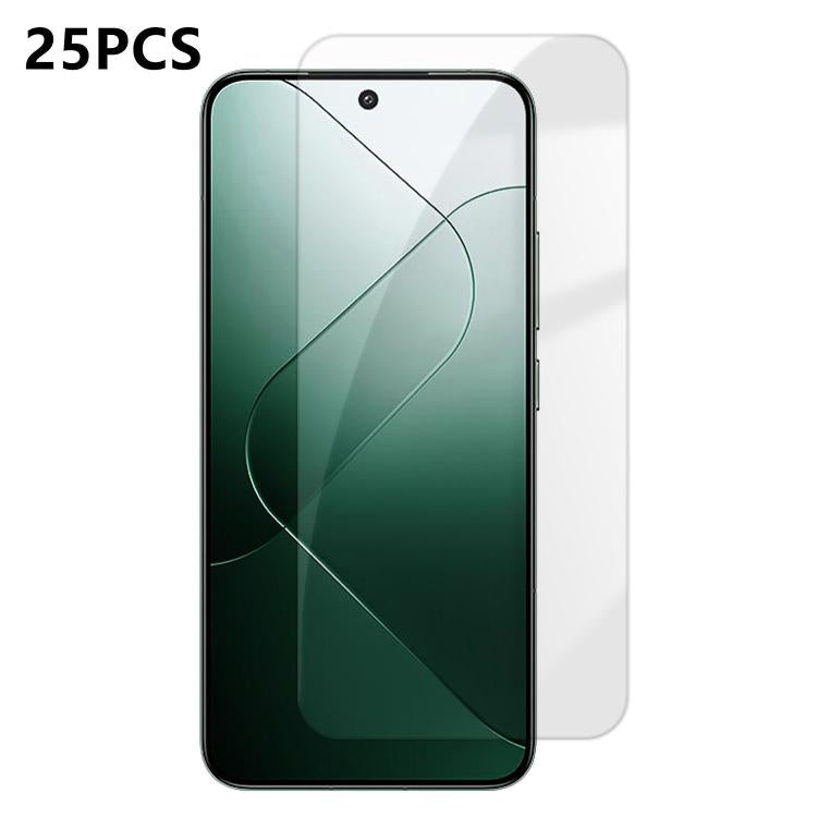 For Xiaomi 14 25pcs High-Aluminum Semi-Screen Anti-Fingerprint HD Tempered Glass Film