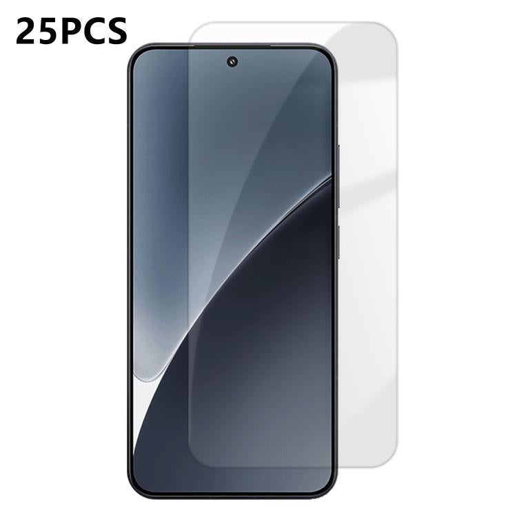 For Xiaomi 15 25pcs High-Aluminum Semi-Screen Anti-Fingerprint HD Tempered Glass Film