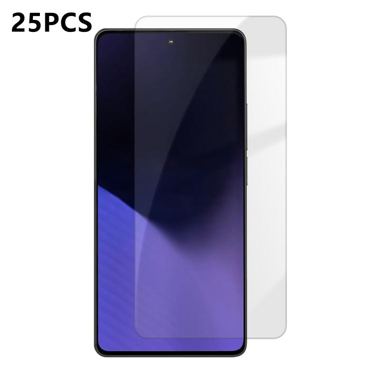 For Xiaomi Poco X6 Neo 5G 25pcs High-Aluminum Semi-Screen Anti-Fingerprint HD Tempered Glass Film