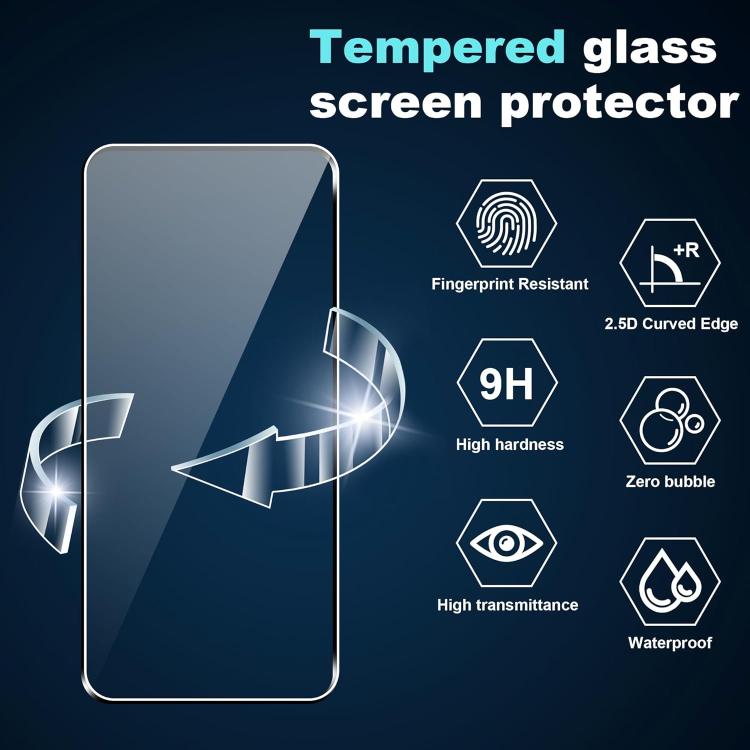 For Redmi K80 Pro 25pcs High-Aluminum Semi-Screen Anti-Fingerprint HD Tempered Glass Film