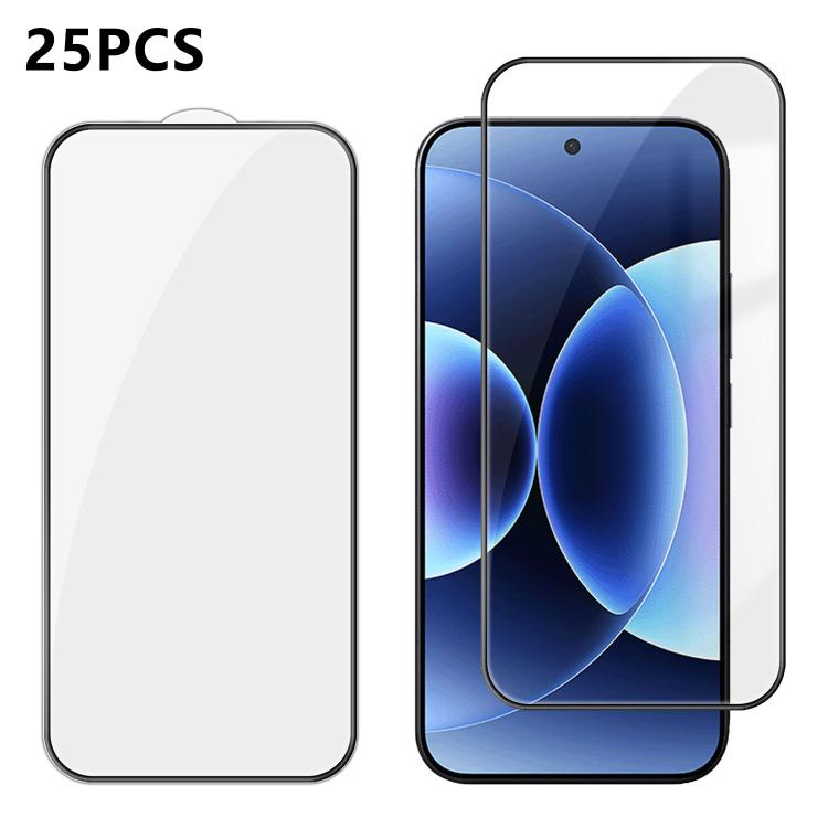 For Xiaomi 17 Pro Max 25pcs High-Aluminum Full-Coverage Anti-Fingerprint Screen-Printed HD Tempered Glass Film