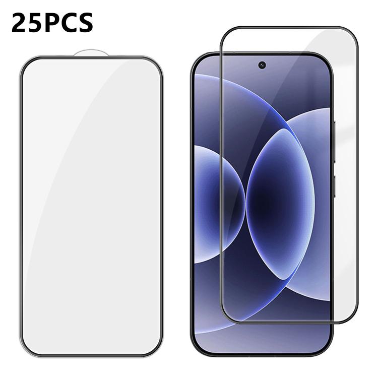 For Xiaomi 17 25pcs High-Aluminum Full-Coverage Anti-Fingerprint Screen-Printed HD Tempered Glass Film