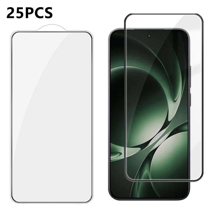 For Redmi K80 Ultra 25pcs High-Aluminum Full-Coverage Anti-Fingerprint Screen-Printed HD Tempered Glass Film