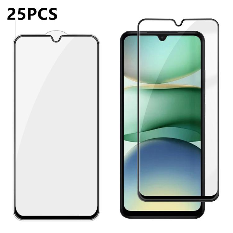 For Redmi A5 4G 171.7mm 25pcs High-Aluminum Full-Coverage Anti-Fingerprint Screen-Printed HD Tempered Glass Film