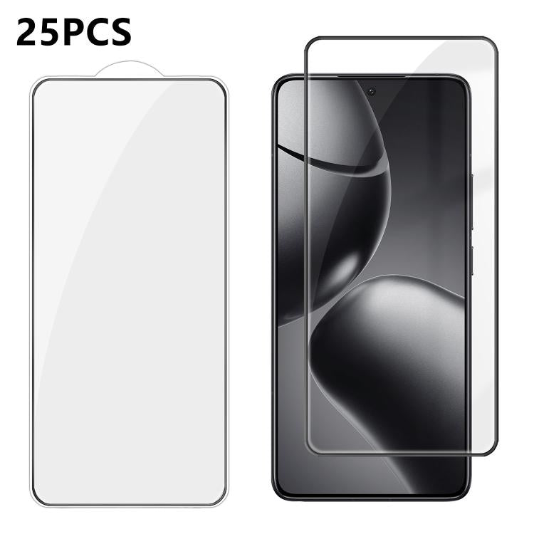 For Xiaomi 14T 25pcs High-Aluminum Full-Coverage Anti-Fingerprint Screen-Printed HD Tempered Glass Film