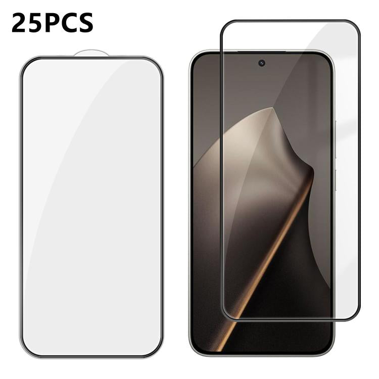 For Xiaomi 17T 5G 25pcs High-Aluminum Full-Coverage Anti-Fingerprint Screen-Printed HD Tempered Glass Film