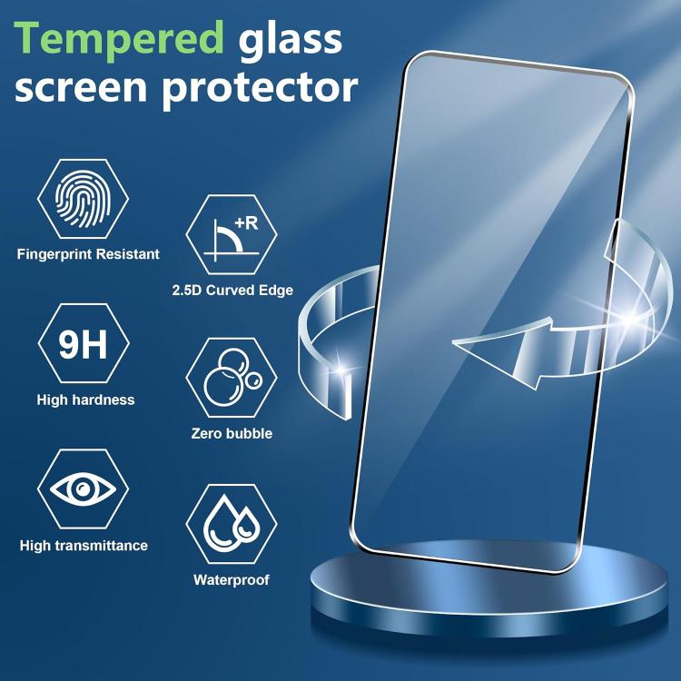 For Redmi 14R 25pcs High-Aluminum Full-Coverage Anti-Fingerprint Screen-Printed HD Tempered Glass Film