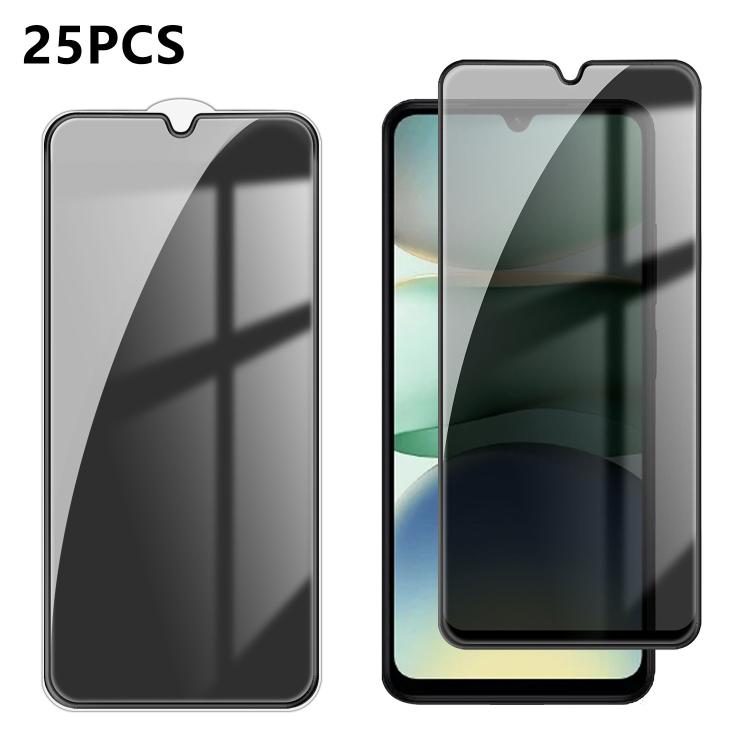For Redmi A7 Pro 4G 25pcs High-Aluminum Full-Coverage Anti-Fingerprint Screen-Printed Privacy Tempered Glass Film