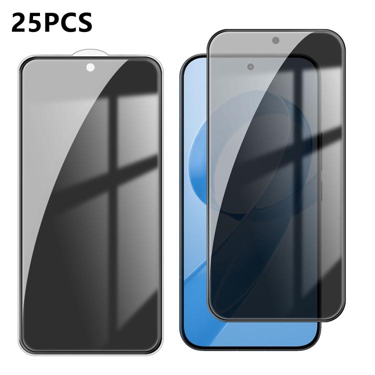 For Redmi K90 / Poco F8 Pro 5G 25pcs High-Aluminum Full-Coverage Anti-Fingerprint Screen-Printed Privacy Tempered Glass Film