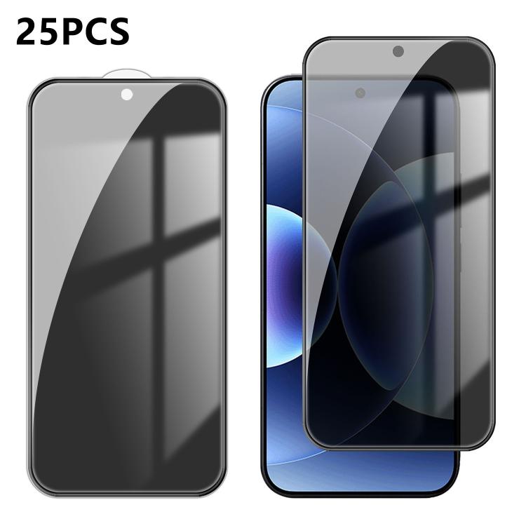 For Xiaomi 17 Pro Max 25pcs High-Aluminum Full-Coverage Anti-Fingerprint Screen-Printed Privacy Tempered Glass Film