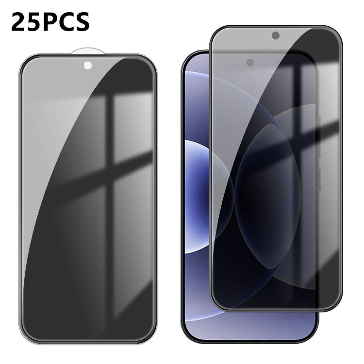 For Xiaomi 17 25pcs High-Aluminum Full-Coverage Anti-Fingerprint Screen-Printed Privacy Tempered Glass Film