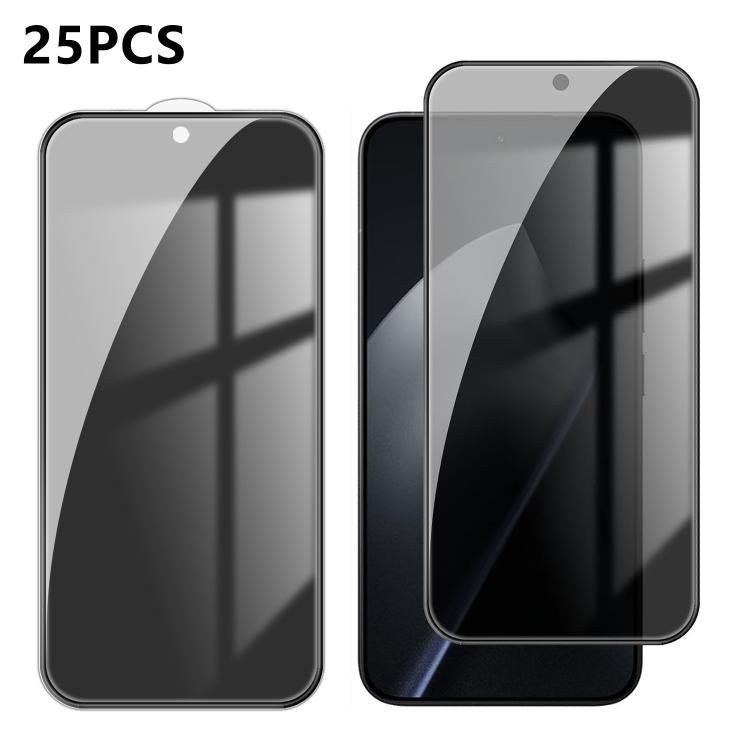 For Xiaomi 15T 25pcs High-Aluminum Full-Coverage Anti-Fingerprint Screen-Printed Privacy Tempered Glass Film