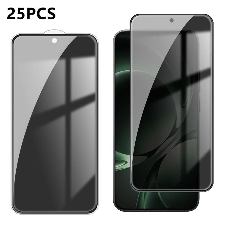 For Redmi K80 Ultra 25pcs High-Aluminum Full-Coverage Anti-Fingerprint Screen-Printed Privacy Tempered Glass Film