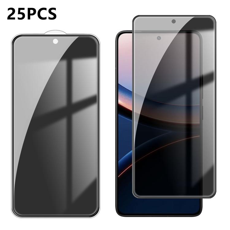 For Xiaomi Poco F7 Ultra 25pcs High-Aluminum Full-Coverage Anti-Fingerprint Screen-Printed Privacy Tempered Glass Film