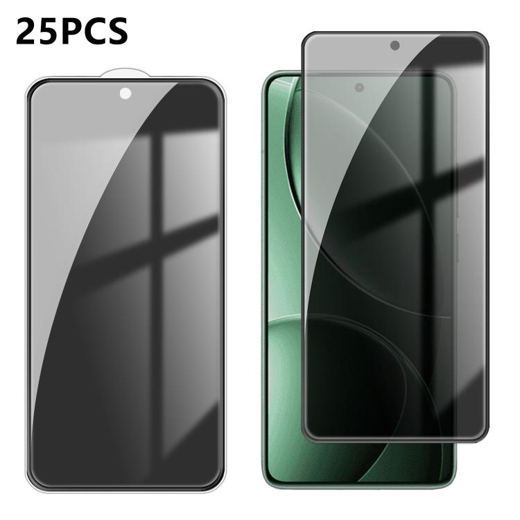 For Redmi K80 25pcs High-Aluminum Full-Coverage Anti-Fingerprint Screen-Printed Privacy Tempered Glass Film