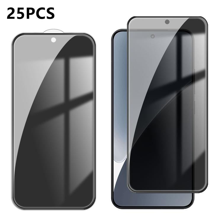 For Xiaomi 15 25pcs High-Aluminum Full-Coverage Anti-Fingerprint Screen-Printed Privacy Tempered Glass Film