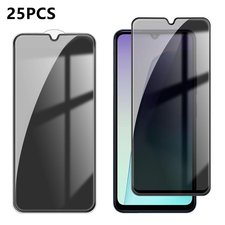 For Redmi 14R 25pcs High-Aluminum Full-Coverage Anti-Fingerprint Screen-Printed Privacy Tempered Glass Film