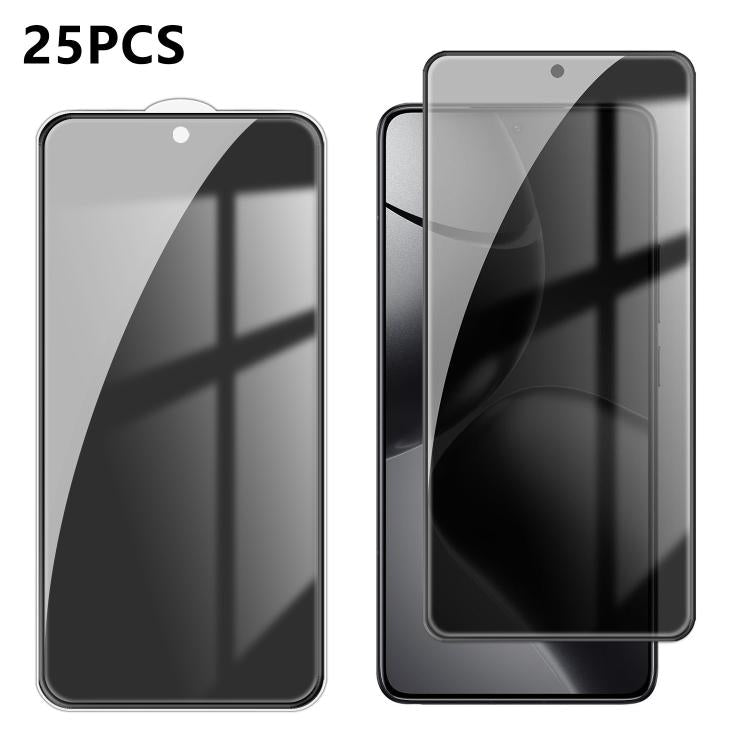For Xiaomi 14T 25pcs High-Aluminum Full-Coverage Anti-Fingerprint Screen-Printed Privacy Tempered Glass Film