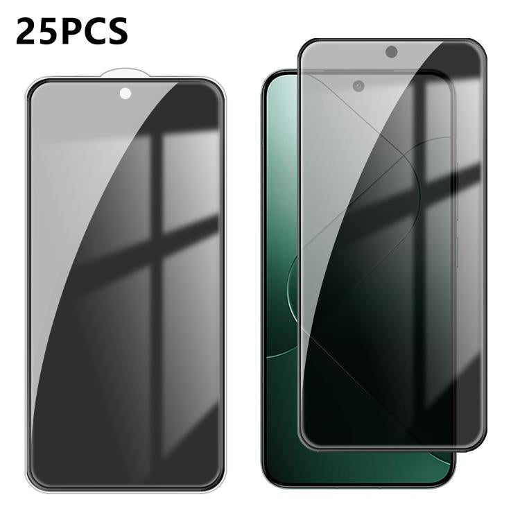For Xiaomi 14 25pcs High-Aluminum Full-Coverage Anti-Fingerprint Screen-Printed Privacy Tempered Glass Film