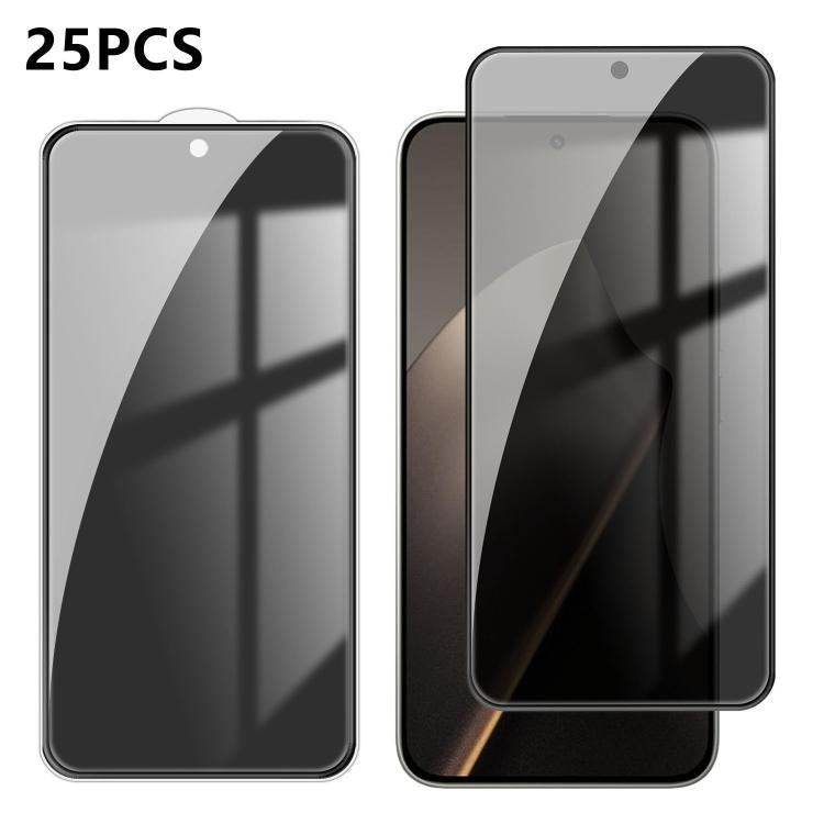 For Xiaomi 17T 5G 25pcs High-Aluminum Full-Coverage Anti-Fingerprint Screen-Printed Privacy Tempered Glass Film