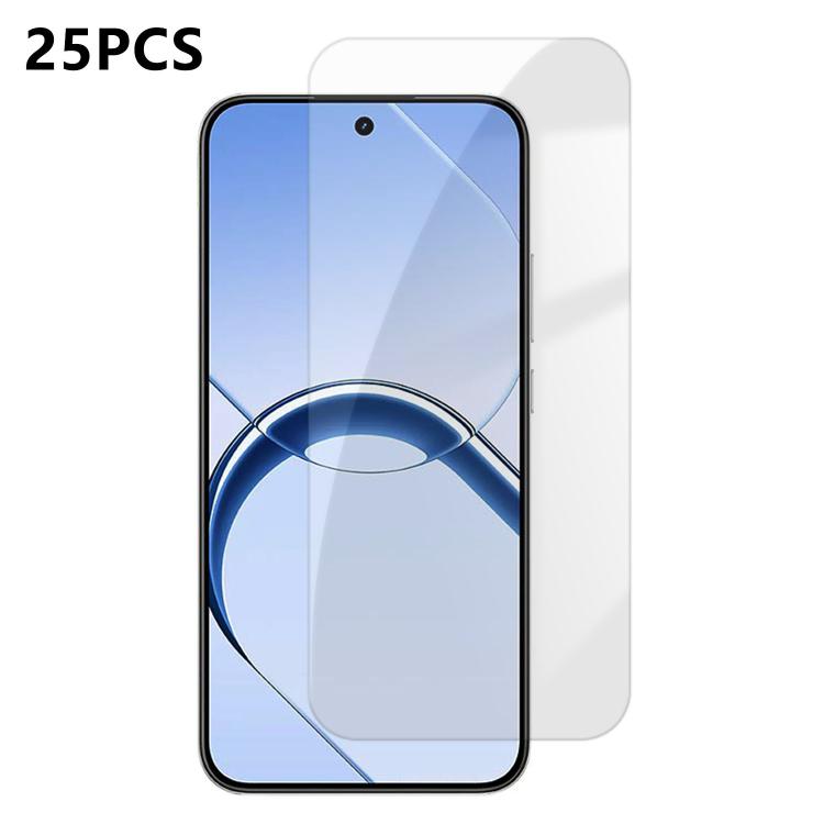 For Realme 16 5G 25pcs High-Aluminum Semi-Screen Anti-Fingerprint HD Tempered Glass Film