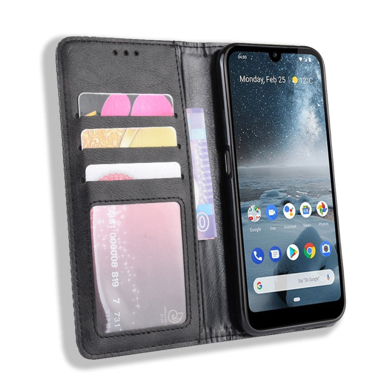 Magnetic Buckle Retro Crazy Horse Texture Horizontal Flip Leather Case for Nokia 4.2, with Holder & Card Slots & Photo Frame