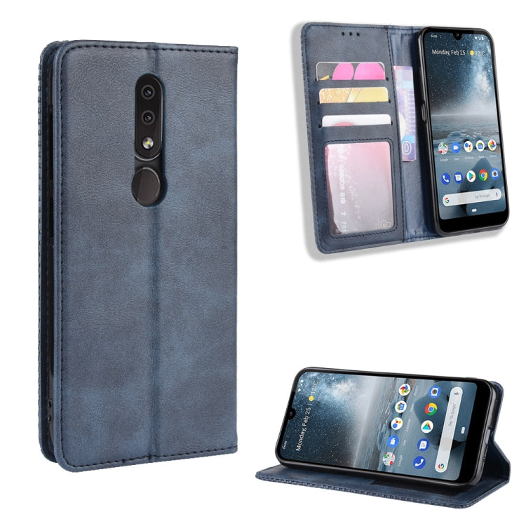 Magnetic Buckle Retro Crazy Horse Texture Horizontal Flip Leather Case for Nokia 4.2, with Holder & Card Slots & Photo Frame