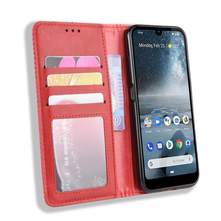 Magnetic Buckle Retro Crazy Horse Texture Horizontal Flip Leather Case for Nokia 4.2, with Holder & Card Slots & Photo Frame